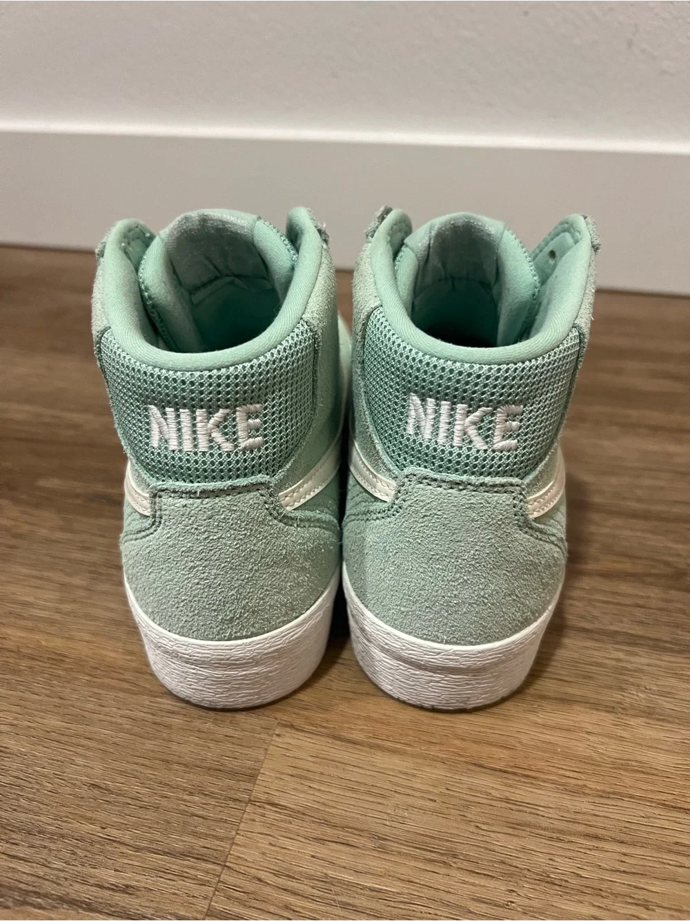 Nike Women's Mid-Top Suede Sneakers in Mint Green